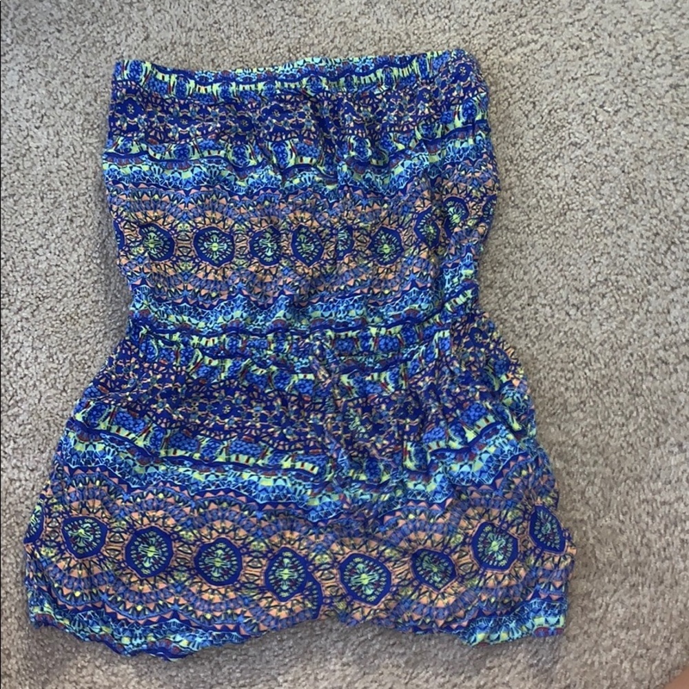 tribal blue romper